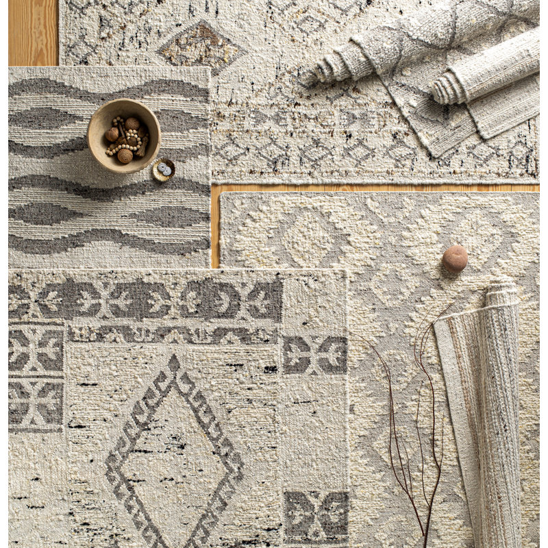 Elisha Handmade Wool Gray/Cream Rug & Reviews Joss & Main